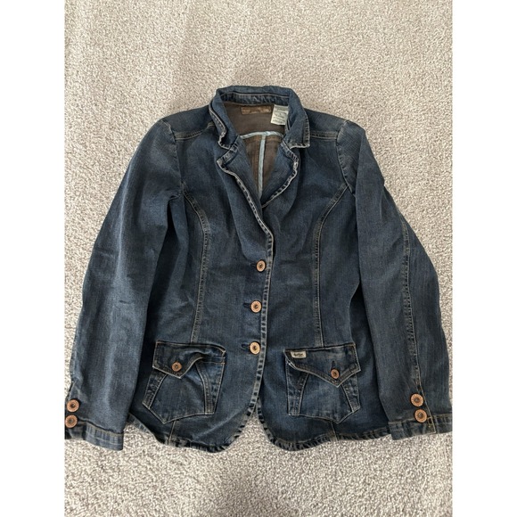 Levi's Jackets & Blazers - Vtg Levi Strauss Signature Denim Blazer Jacket Womens Size L Blue 3 Button Jean